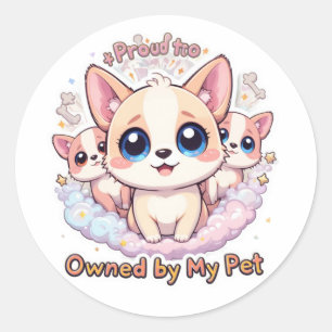 Sticker Rond Fière d'être propriétaire de mon animal de compagn