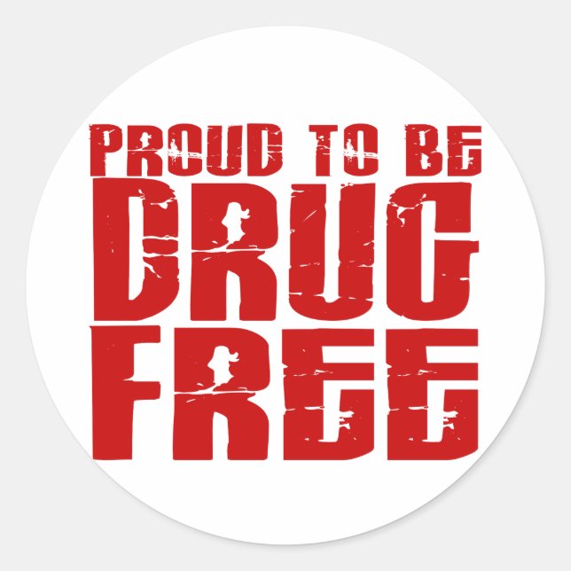 Sticker Rond Fière D'Être Sans Drogue 2 (Devant)
