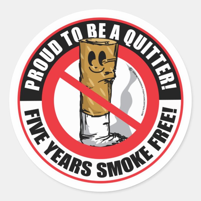 Sticker Rond Fière D'Être Une Quitter 5 Ans (Devant)