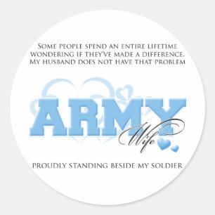 Sticker Rond Fière épouse de l'ARMÉE