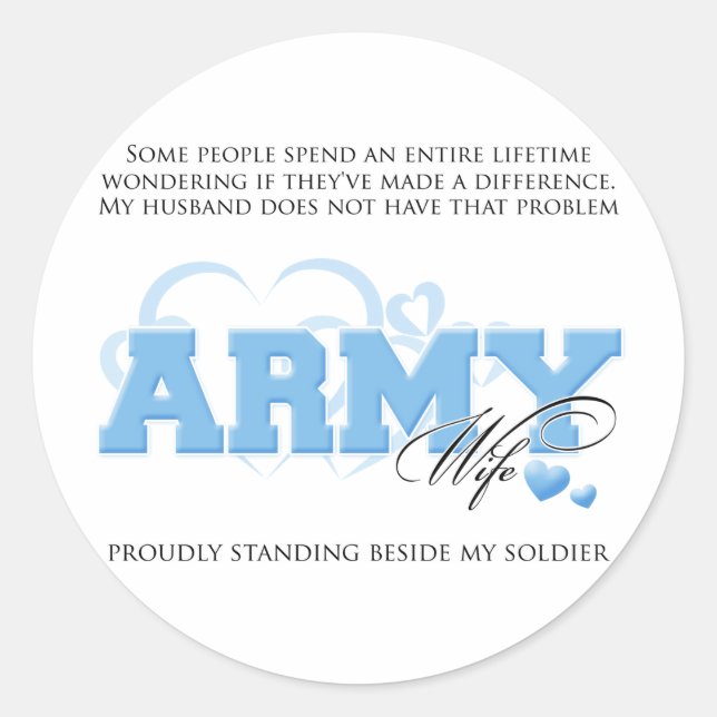Sticker Rond Fière épouse de l'ARMÉE (Devant)