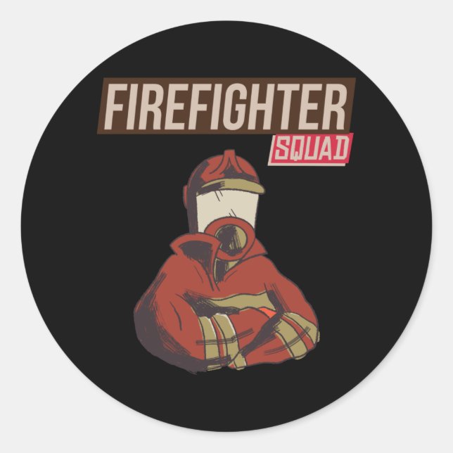 Sticker Rond Fière escouade de pompiers (Devant)