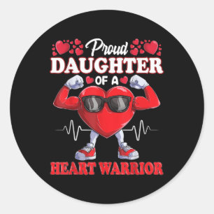 Sticker Rond Fière Fille D'Un Guerrier Du Coeur Sensibilisation