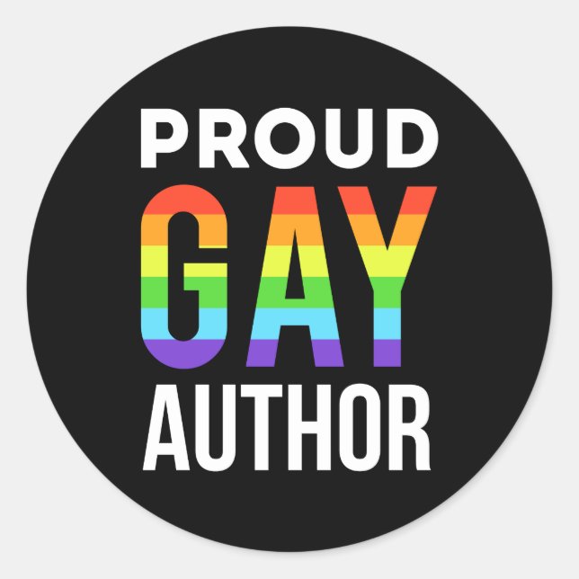 Sticker Rond Fière Gay Auteur Pride LGBTQ (Devant)