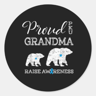 Sticker Rond Fière grand-mère Pku _ Sensibiliser T cadeau de ch