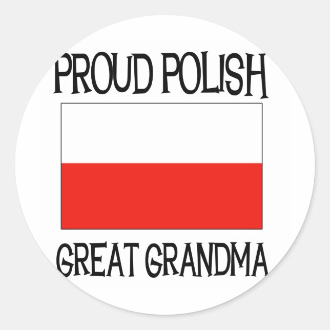Sticker Rond Fière grand-mère polonaise (Devant)