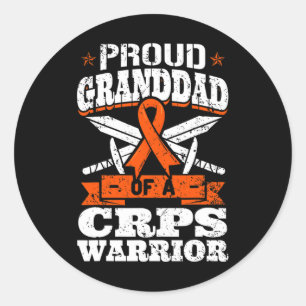 Sticker Rond Fière Grand-Père D'Un Argent Guerrier Rsd Sensibil