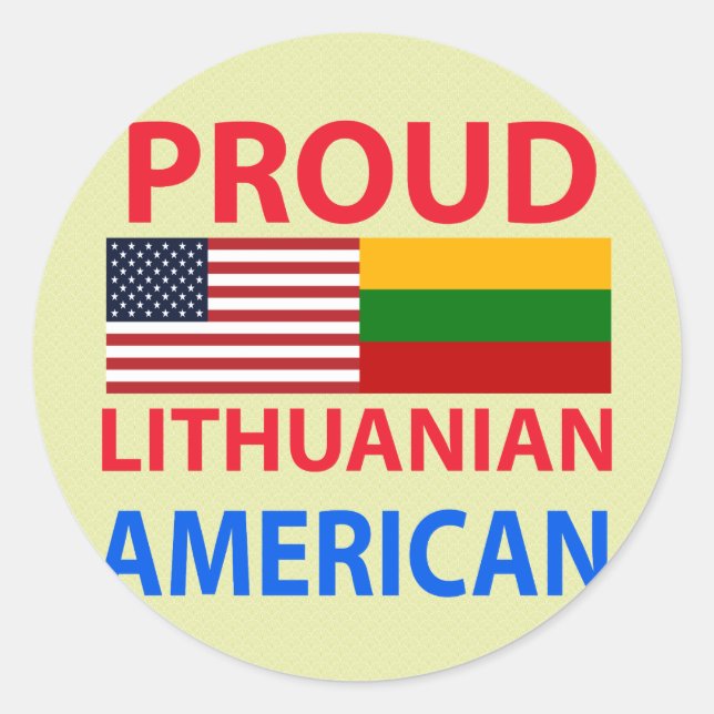 Sticker Rond Fière lituanienne américaine (Devant)