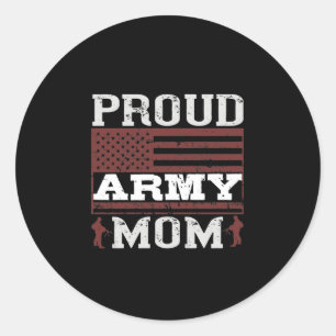 Sticker Rond Fière maman de l'armée