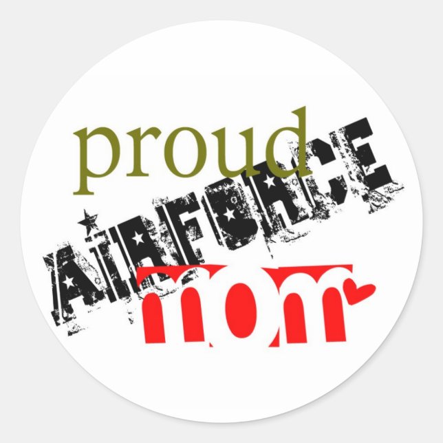 Sticker Rond fière maman de l'aviation (Devant)
