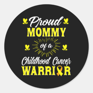 Sticker Rond Fière Maman D'Un Enfant Guerrier Du Cancer