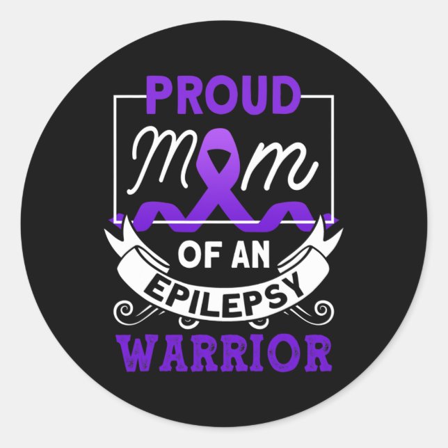 Sticker Rond Fière Maman D'Une Épilepsie Guerrière Lauréats De  (Devant)