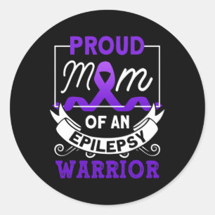 Sticker Rond Fière Maman D'Une Épilepsie Guerrière Lauréats De 