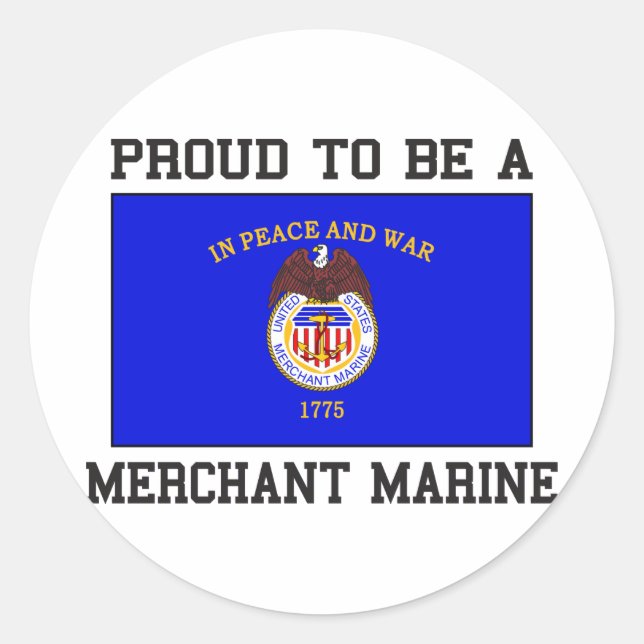Sticker Rond Fière marine marchande (Devant)