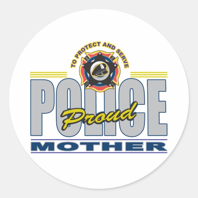 Sticker Rond Fière mère de la police (Devant)