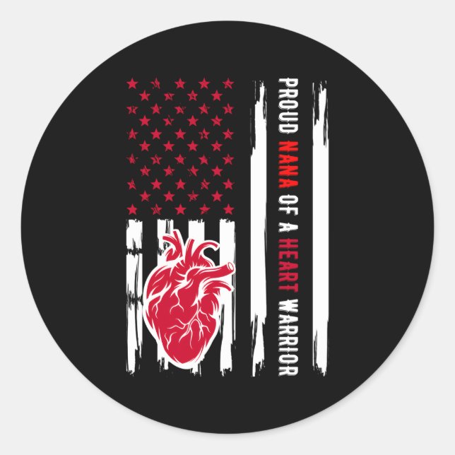 Sticker Rond Fière Nana D'Une Lui Guerrier Sensibilisation À L' (Devant)
