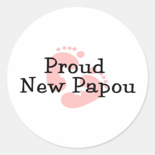 Sticker Rond Fière nouvelle papou empreintes de pieds de bébé f