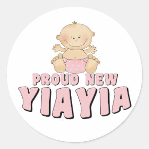 Sticker Rond Fière nouvelle YiaYia T-Shirt