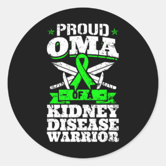 Sticker Rond Fière Oma D'Une Maladie Du Rein Guerrier Sensibili
