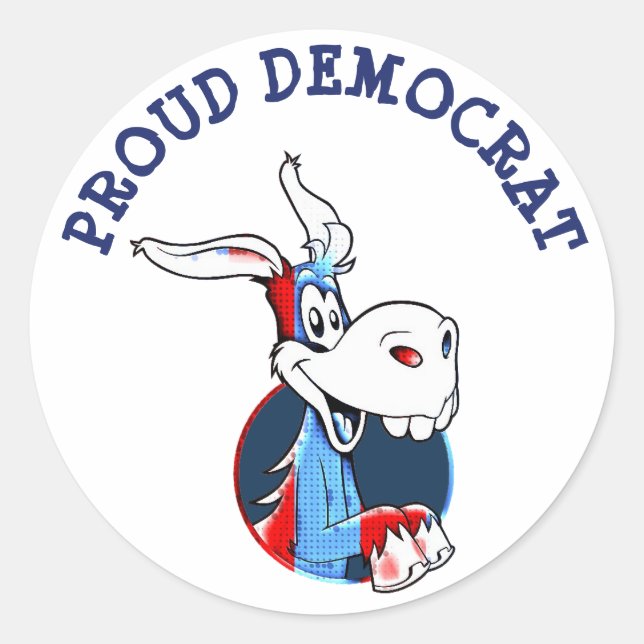Sticker Rond Fière Parti Démocrate Donkey Patriotic (Devant)