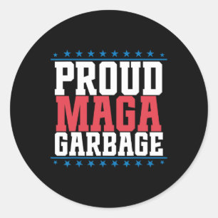 Sticker Rond Fière poubelle Trump Supporter 7