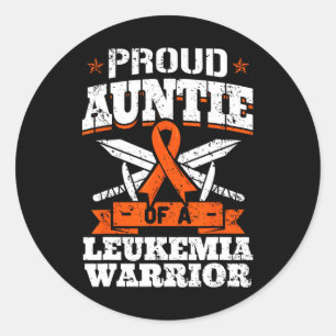 Sticker Rond Fière Tante D'Une Leucémie Guerrier Sensibilisatio