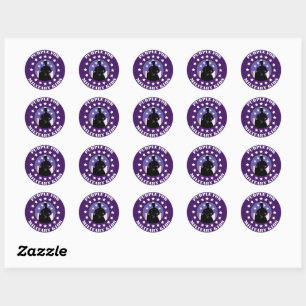 Sticker Rond Fière Violette Pour Les Militaires (arrière - plan