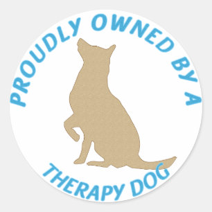 Sticker Rond Fièrement possédé par un chien thérapeutique