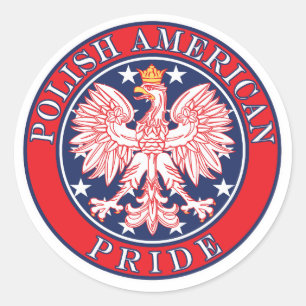Sticker Rond Fierté américaine polonaise
