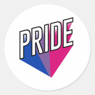 Sticker Rond Fierté bisexuelle éclatée