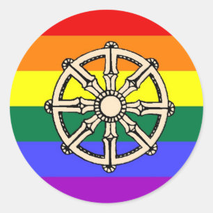 Sticker Rond Fierté bouddhiste gaie