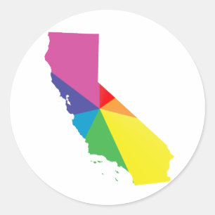 Sticker Rond fierté californienne. inclinée.