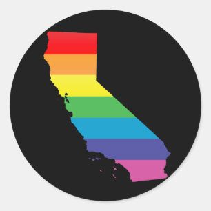 Sticker Rond fierté californienne. rayé.