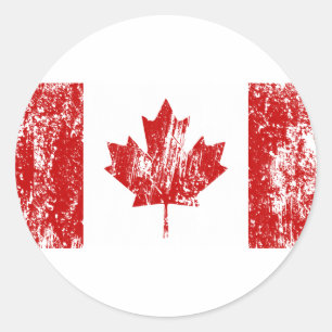 Sticker Rond Fierté du drapeau du Canada
