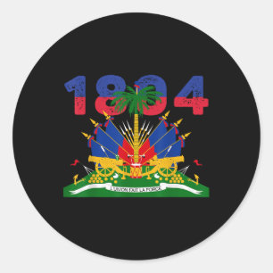 Sticker Rond Fierté du drapeau haïtien 1804 Fête de l'Indépenda