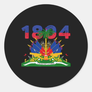 Sticker Rond Fierté du drapeau haïtien 1804 Jour de l'indépenda