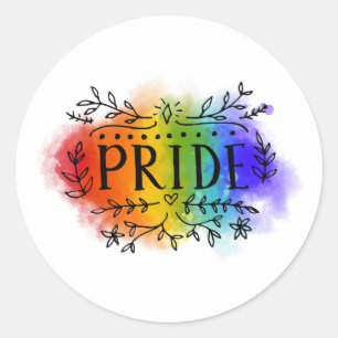 Sticker Rond Fierté en aquarelle