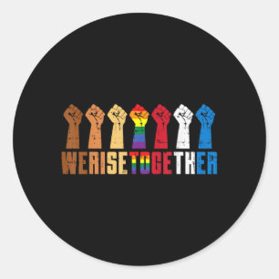 Sticker Rond Fierté LGBT Gay Unis Fist Black Lives BLM