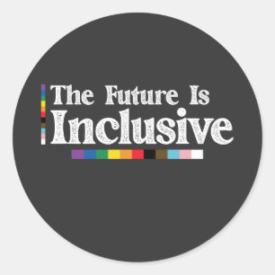 Sticker Rond Fierté LGBT L'Avenir Est Inclusif Gay Lesbian