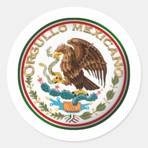 Sticker Rond Fierté Mexicaine (Aigle du Drapeau Mexicain)
