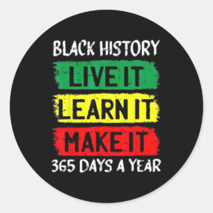 Sticker Rond Fierté Noir Histoire Mois Vêtements Femme