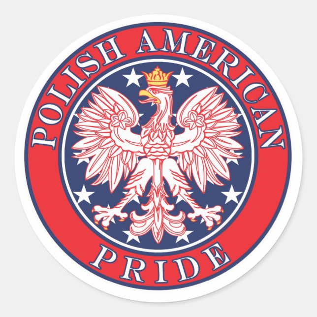 Sticker Rond Fierté polonaise américaine (Devant)