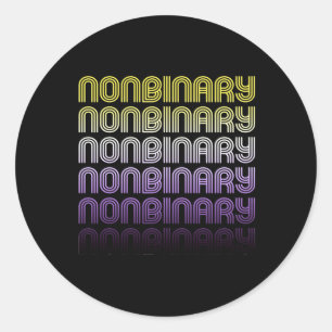 Sticker Rond Fierté Rétro Non Binaire