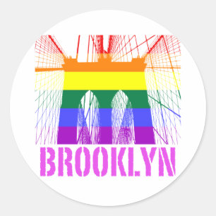 Sticker Rond Fierté silhouette du pont Brooklyn