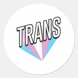 Sticker Rond Fierté Trans éclate Trans