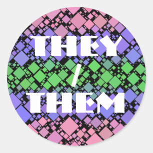 Sticker Rond Fierté trigenre géométrique super Boho Retro Mod