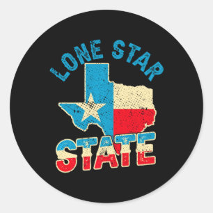 Sticker Rond Fierté Usa Patriot Lone Star État Texas Indépendan