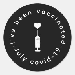 Sticker Rond Fierté vaccinée Design Moderne du Cœur