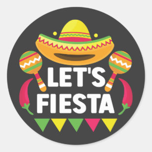 Sticker Rond Fiesta Cinco De Mayo, d'inspiration mexicaine