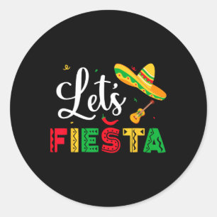 Sticker Rond Fiesta Cinco De Mayo Parti Mexicain Femmes Enfant